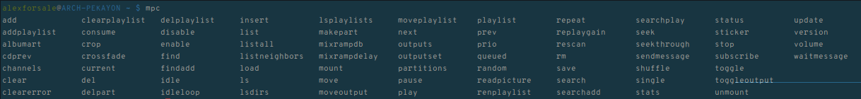 Figure 3: mpc commands
